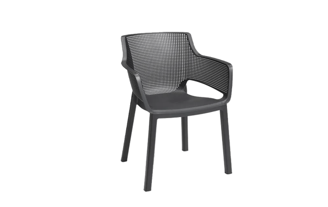 פינת אוכל  מונקו- שולחן ו 6 כיסאות - אפור כהה