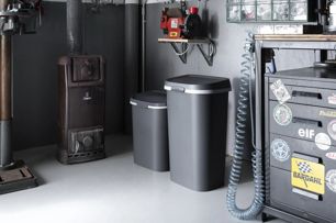 Mistral Flat Afvalbak 25L Zwart - Antraciet - Prullenbakken