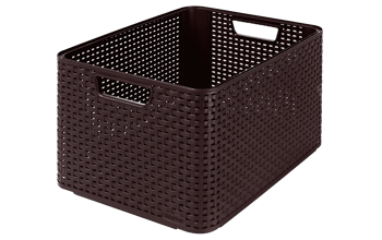 סלסלת STYLE דגם רטאן מידה L - חום כהה - סלסלות אחסון