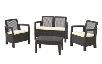 Conjunto de exterior de 4 plazas Tarifa - Marrón Reciclado - Muebles de Exterior
