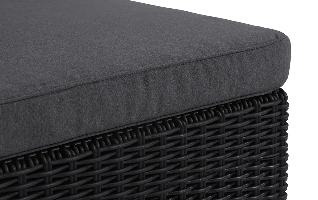 Salon de jardin California : Canapé 3 places + Pouf + Table basse - Graphite