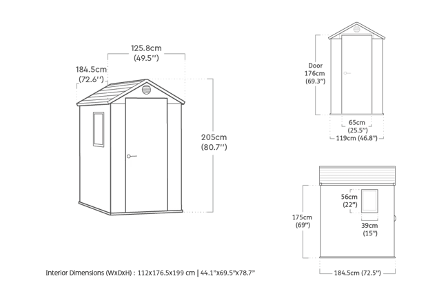 Buy Darwin Medium Grey 4x6 Storage Shed - Keter Canada