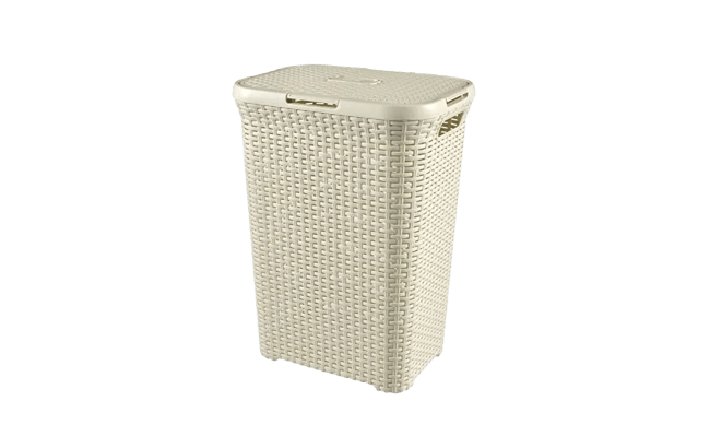 סל כביסה סטייל ראטן 60 ליטר - STYLE - לבן thumbnail