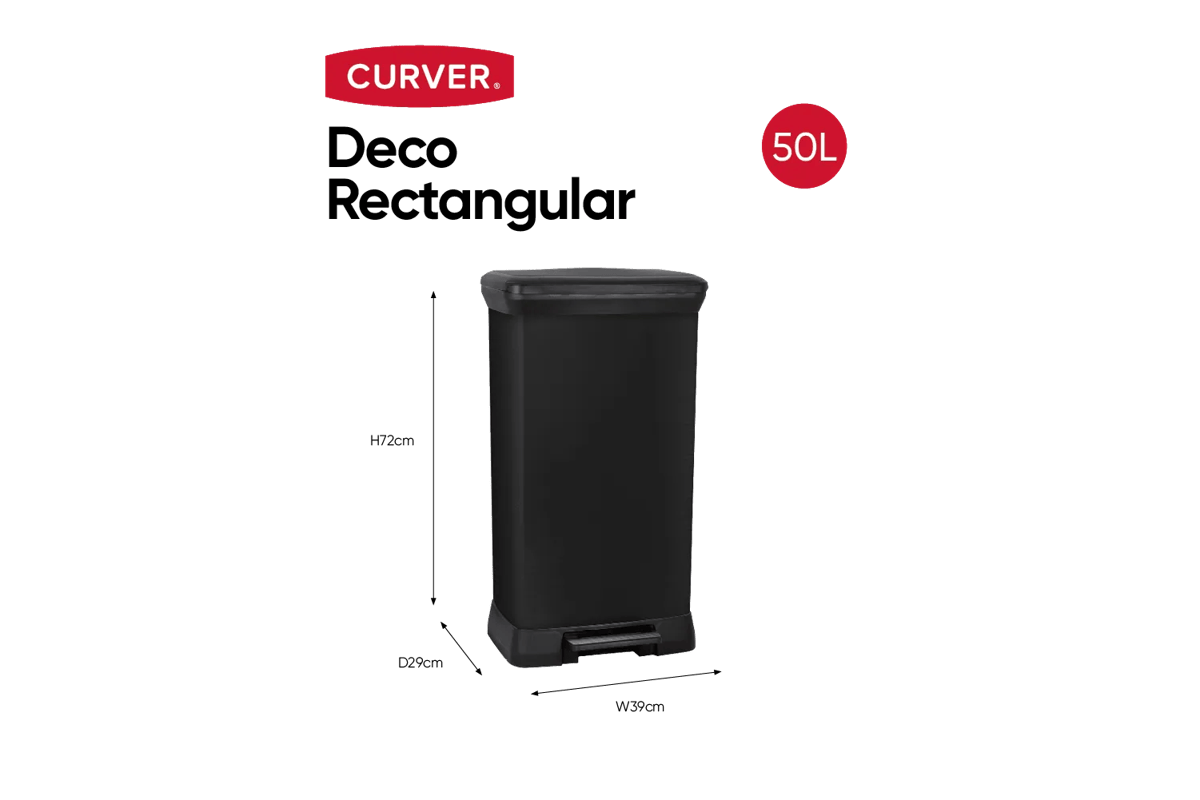 Decobin Prullenbak 50L - Zwart