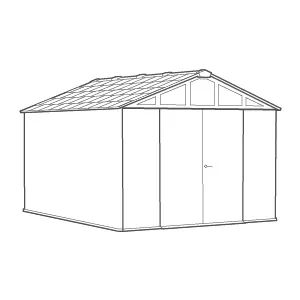 Gray Stronghold 10x15 Extra Large Storage Shed - Keter US