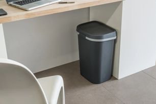 Mistral Flat Afvalbak 25L Zwart - Antraciet - Prullenbakken