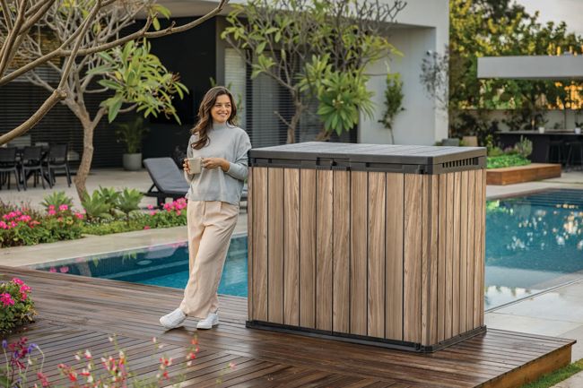 Store-It-Out Signature Storage Shed - Oak Brown