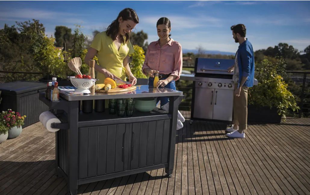 Unity XL Barbecue Tafel -134x52x90cm - Antraciet