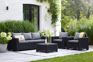 Salon de jardin California : Canapé 3 places + 2 fauteuils + Table basse - Anthracite