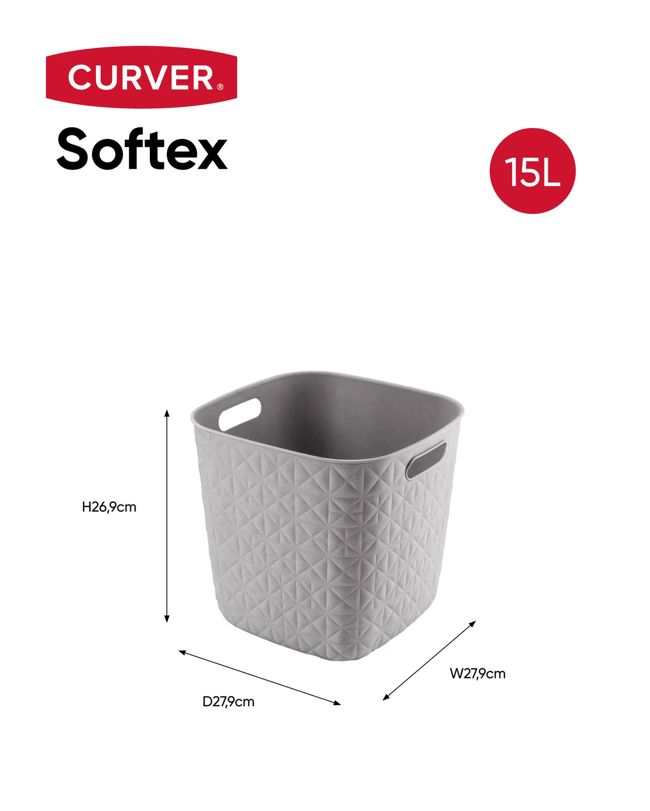 סלסלת כביסה סופטקס מרובעת 15 ליטר - 