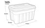 Tuff Box 140L Storage Boxes with Lid  Set of 3 - Black