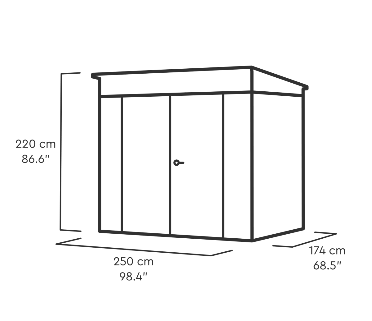 Stronghold Belfort Pent Shed 8x6ft - Grey