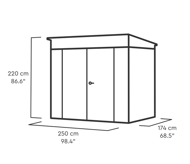 Stronghold Belfort Pent Shed 8x6ft - Grey