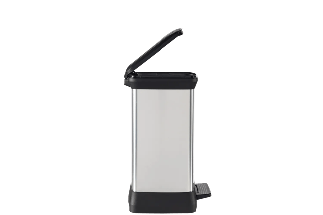 פח אשפה דקו עם פדל 30 ליטר - כסוף