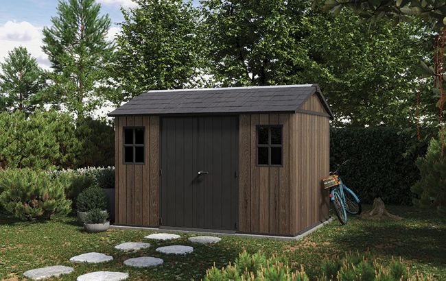Apex 7.5x11 Storage Shed - חום אגוז