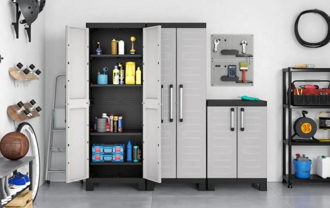 ארון שירות דטרויט גבוה - אפור-שחור thumbnail