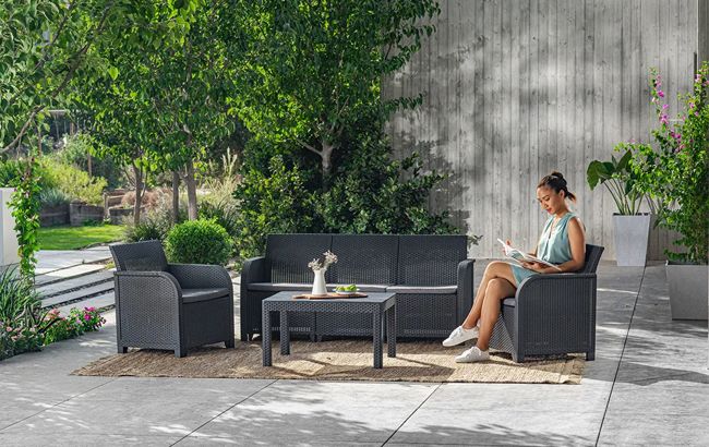 מערכת ישיבה רוסלי - אפור כהה