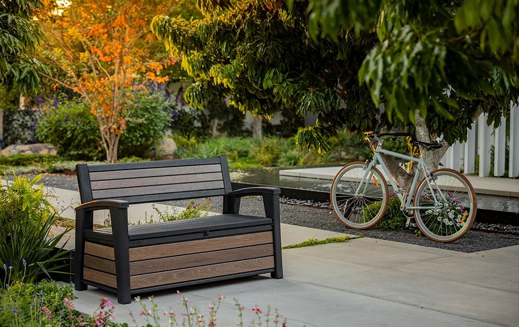 Outdoor Storage Bench 60 Gallon Storage - Keter US