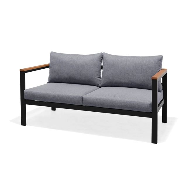 מערכת ישיבה באונטי - אלומיניום בשילוב עץ - שחור