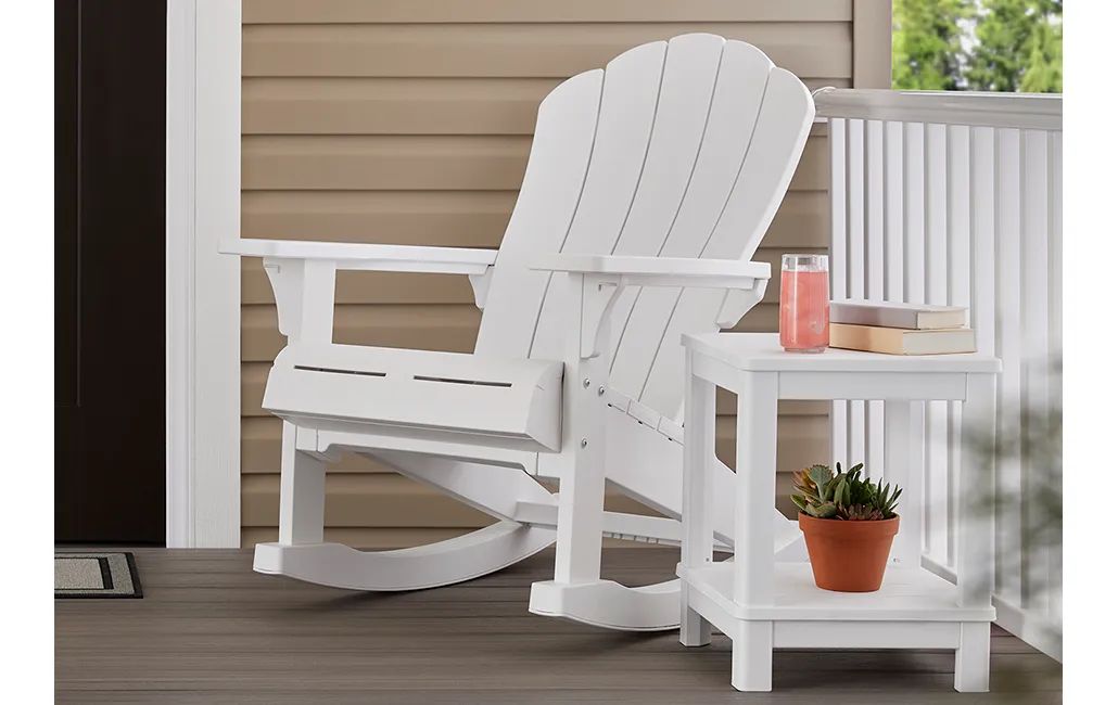 Everest Resin Plastic Adirondack Rocker - White - Keter US