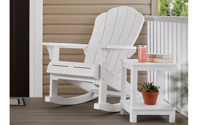 White Outdoor Adirondack Rocking Chair - Keter US