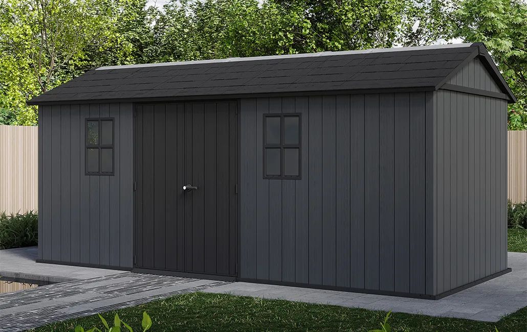 Abri de jardin Newton Plus 1775 - 11,2m2 - Gris Aspect Bois