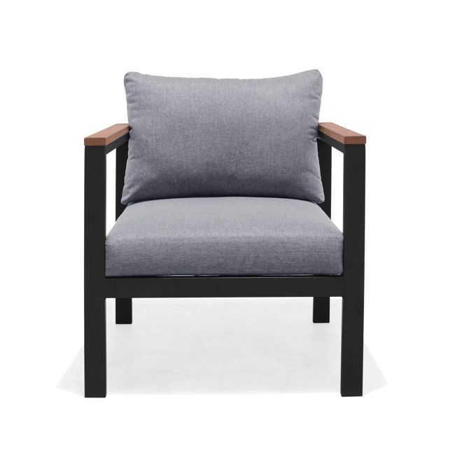 מערכת ישיבה באונטי - אלומיניום בשילוב עץ - שחור