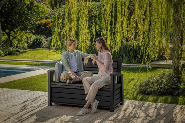 Graphite 60 Gallon Outdoor Storage Bench - Keter US