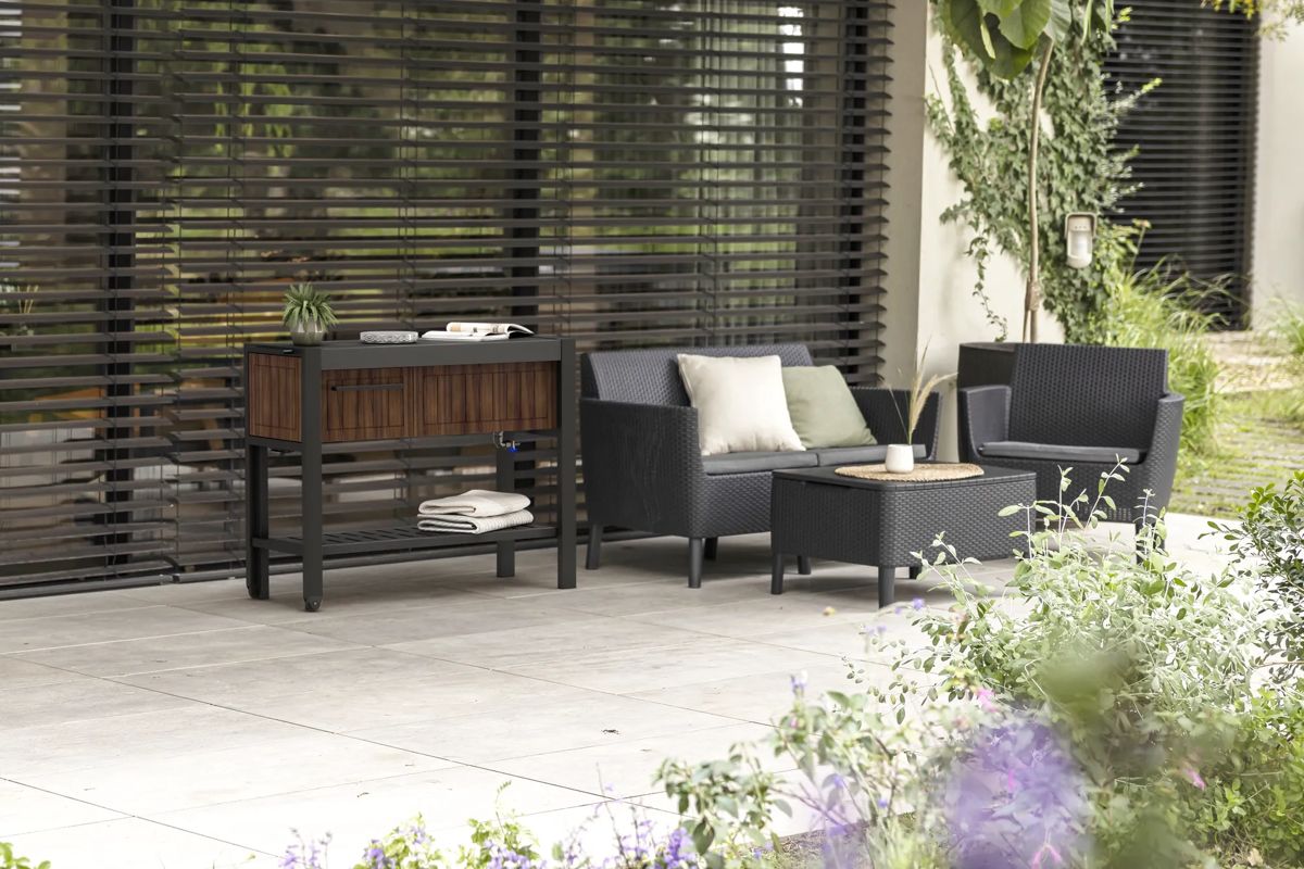 Outdoor Extendable Prep Table - Rosewood Brown - Keter Canada