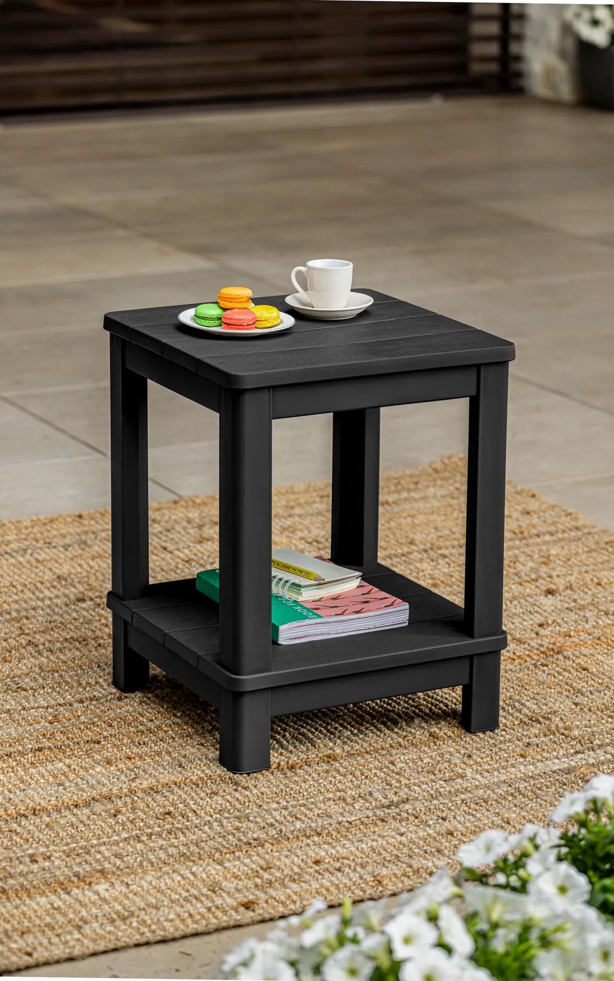 Deluxe Adirondack Two Tier Side Table - Black - Keter US