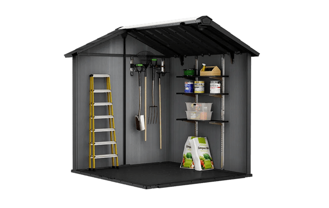 Signature Apex Shed 7x7.5ft - Ashwood Brown - Grey