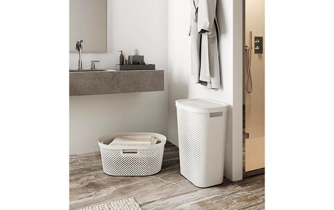 סל כביסה אינפיניטי 40 ליטר - לבן