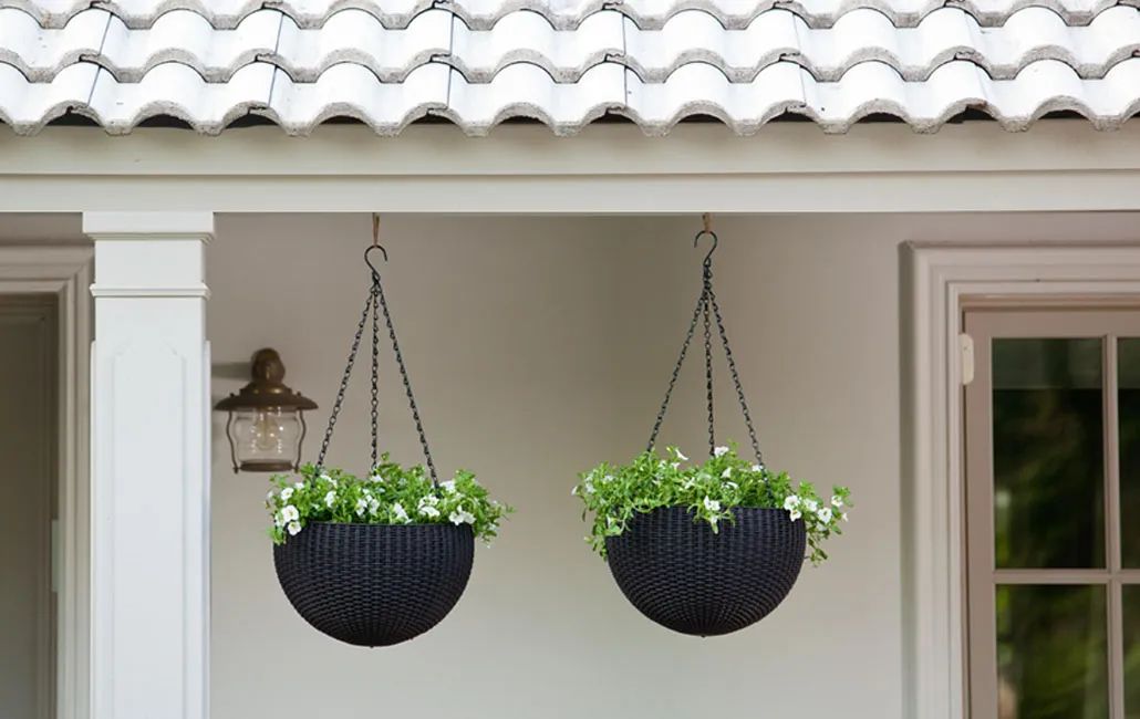Hanging Sphere Planter Set of 2 - Graphite