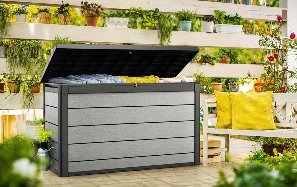 Denali 200 Gallon Resin Outdoor Storage Deck Box Grey - Keter Canada
