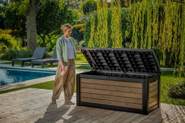 Coffre de jardin Signature 630L - Marron aspect Douglas