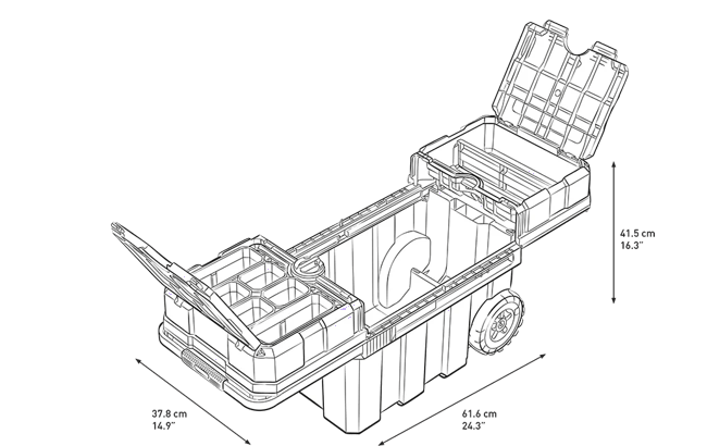 Acheter la boîte à outils roulante Stack & Roll noire – Keter Canada