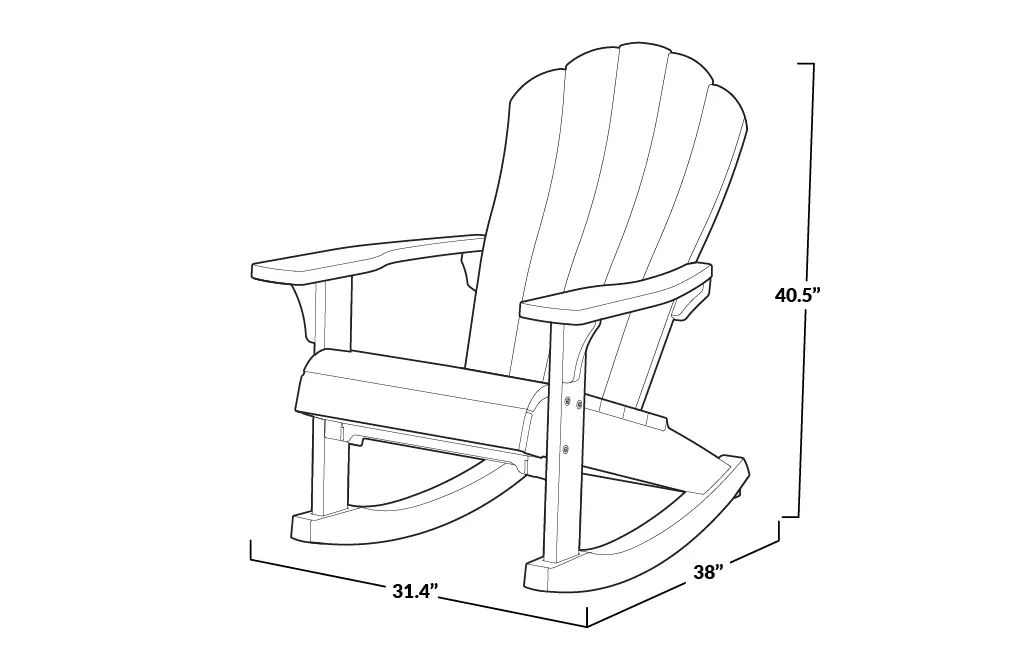 Everest Resin Plastic Adirondack Rocker - Graphite - Keter US