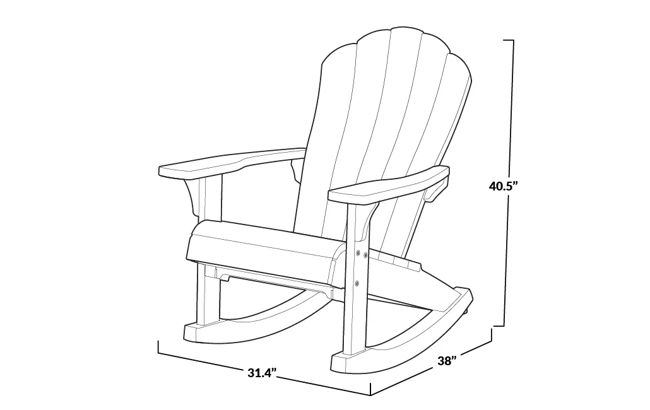 White Outdoor Adirondack Rocking Chair - Keter US