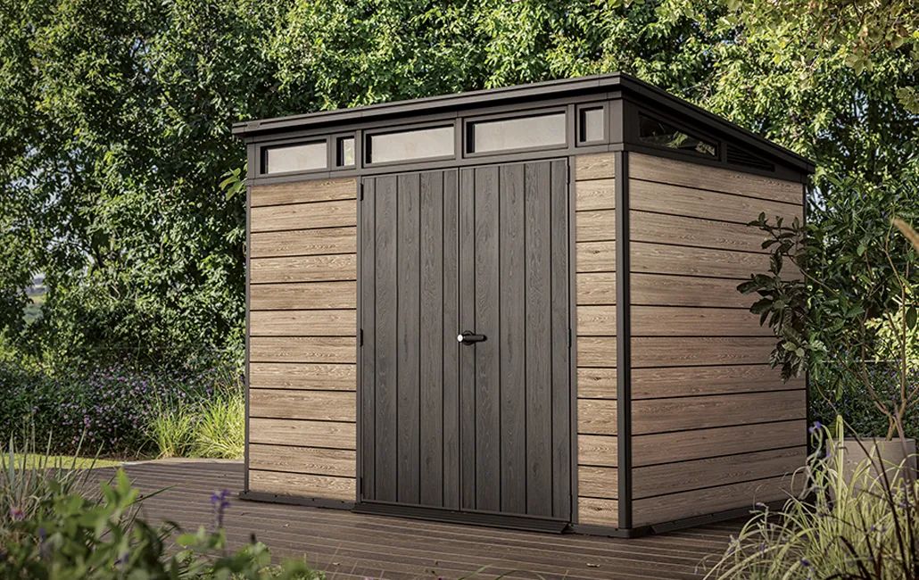 Signature Pent Shed 9x7ft - Ashwood Brown
