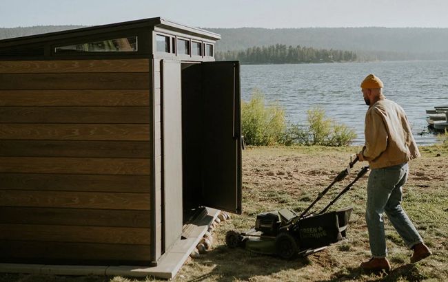 Signature Walnut Brown Large Storage Shed - 11x7 Shed - Keter US