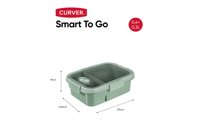 קופסת סמארט אקו מחולקת 0.3/0.6 ליטר - ירוק