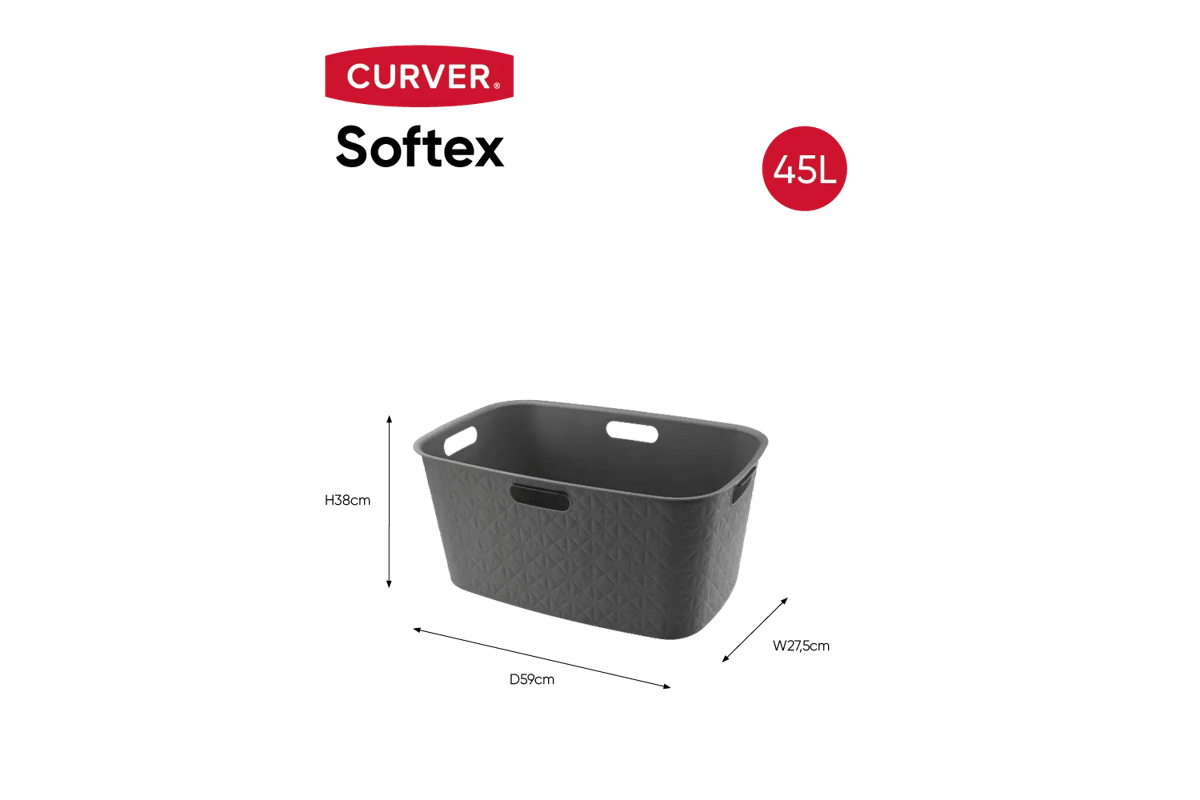 Softex Wasmand 45L - Antraciet