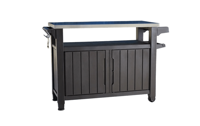 Unity XL Brown Outdoor Kitchen Cart with Storage - Keter US