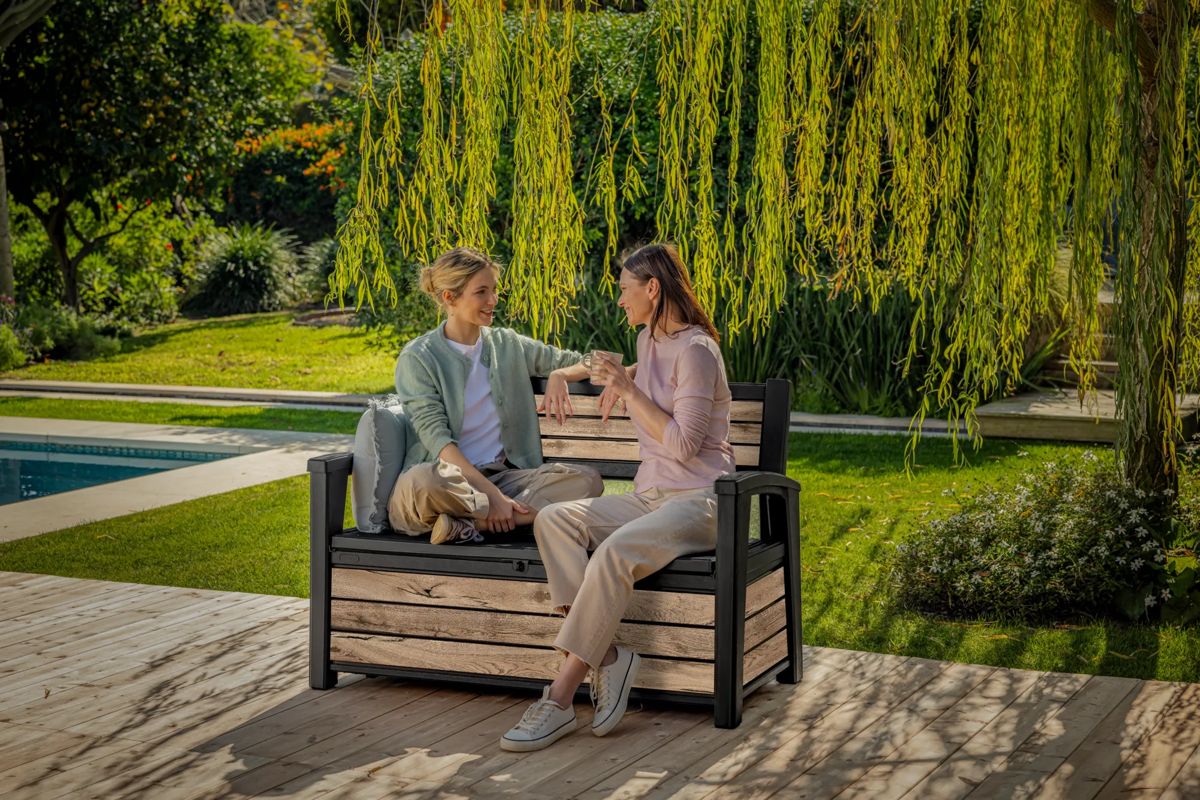 60 Gallon Patio Bench with Storage - Pine - Keter Canada
