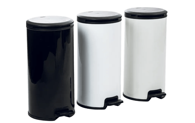 פח אשפה עגול עם פדל 30 ליטר - לבן thumbnail