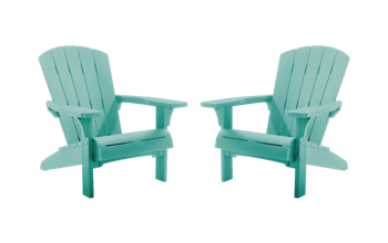 Lot de 2 fauteuils Adirondack Troy - Turquoise - Mobilier de jardin