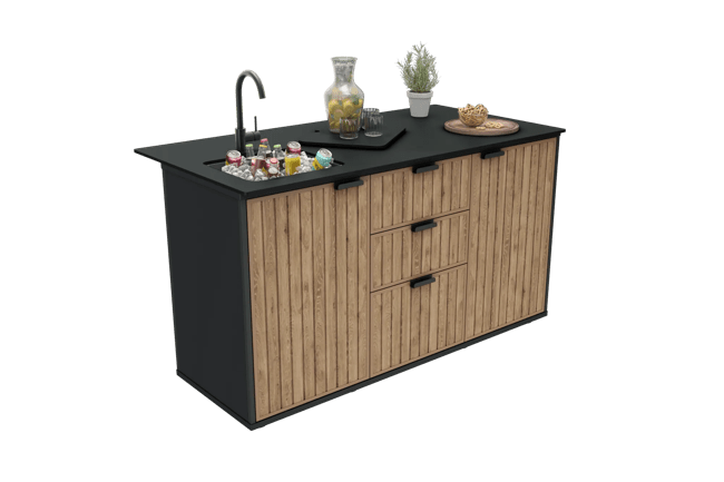 Compact Outdoor Kitchen - 72,1x167,9x94 cm  - Venetian Grijs