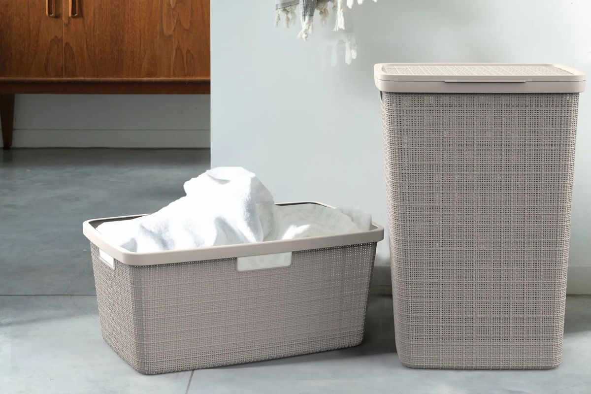 Jute Wasmand 58L - Taupe
