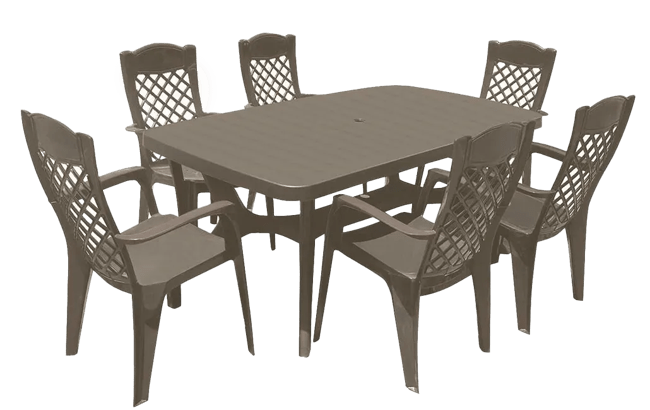 פינת אוכל מיורקה- שולחן ו 4 כיסאות - קפוצ'ינו