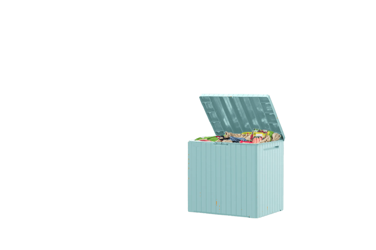 City Box 30 Gallon Deck Box - Turquoise - Keter US